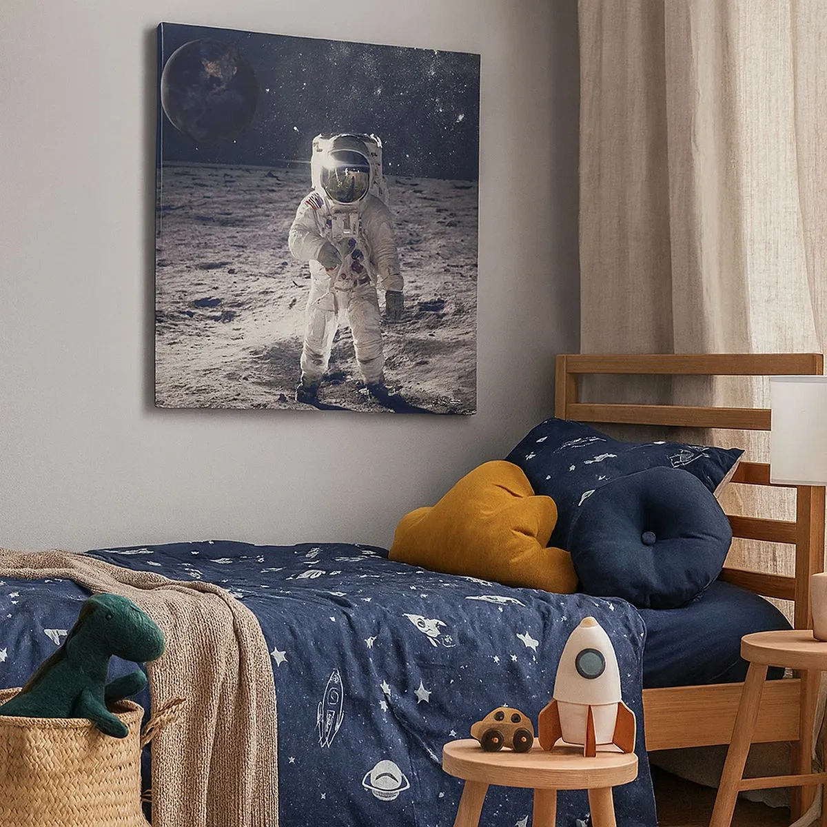 Bild auf Leinwand - Leinwandbild - Grüße vom Mond - 30x30 cm