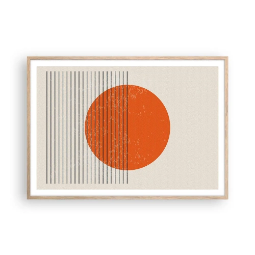 Poster in einem Rahmen aus heller Eiche - Immer die Sonne - 100x70 cm