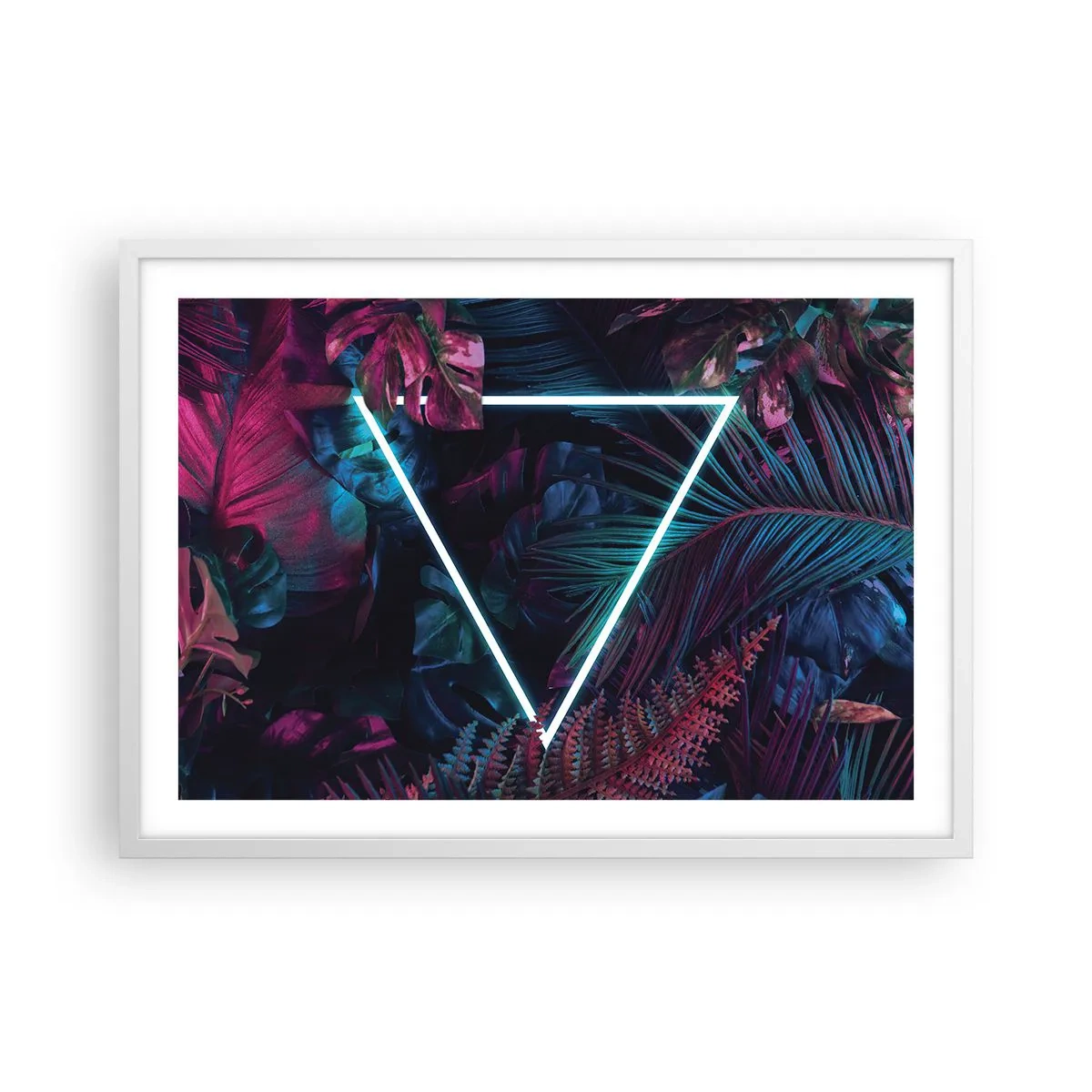 Poster in einem weißen Rahmen - Garten im Disco-Stil - 70x50 cm