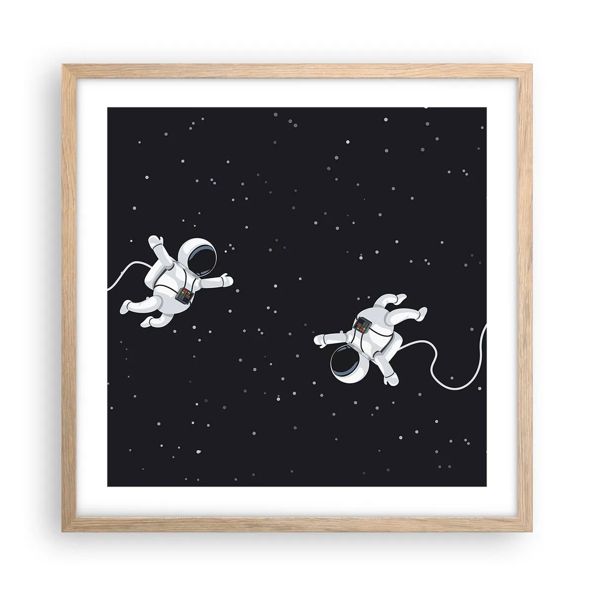 Poster in einem Rahmen aus heller Eiche - Kosmischer Tanz - 50x50 cm