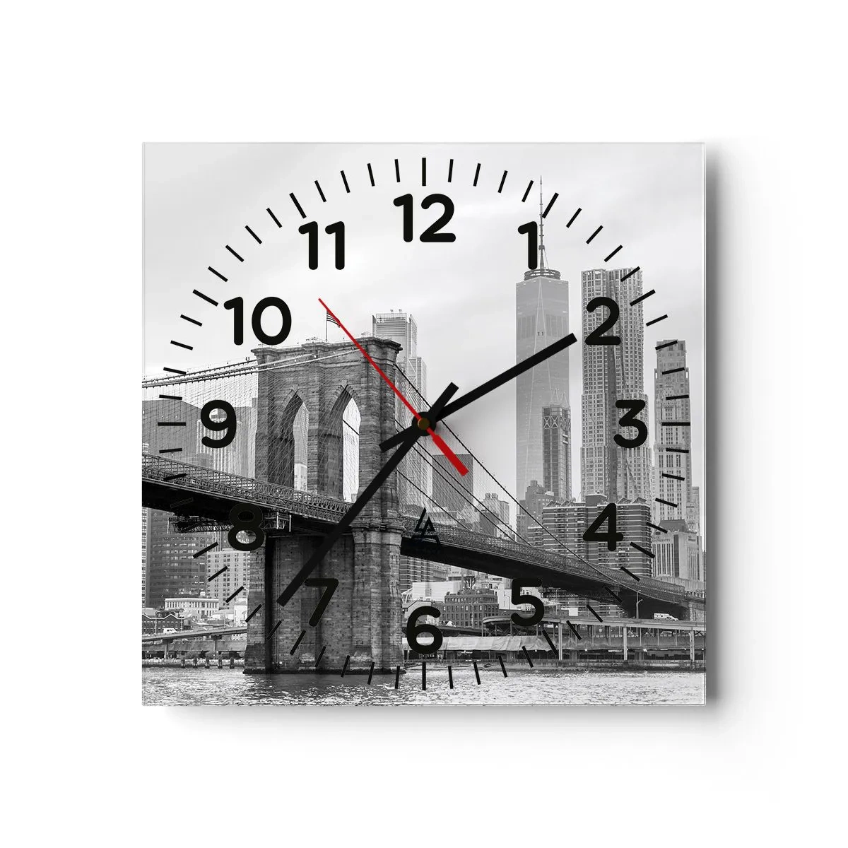 Wanduhr - Glasuhr - New Yorker Atmosphäre - 30x30 cm