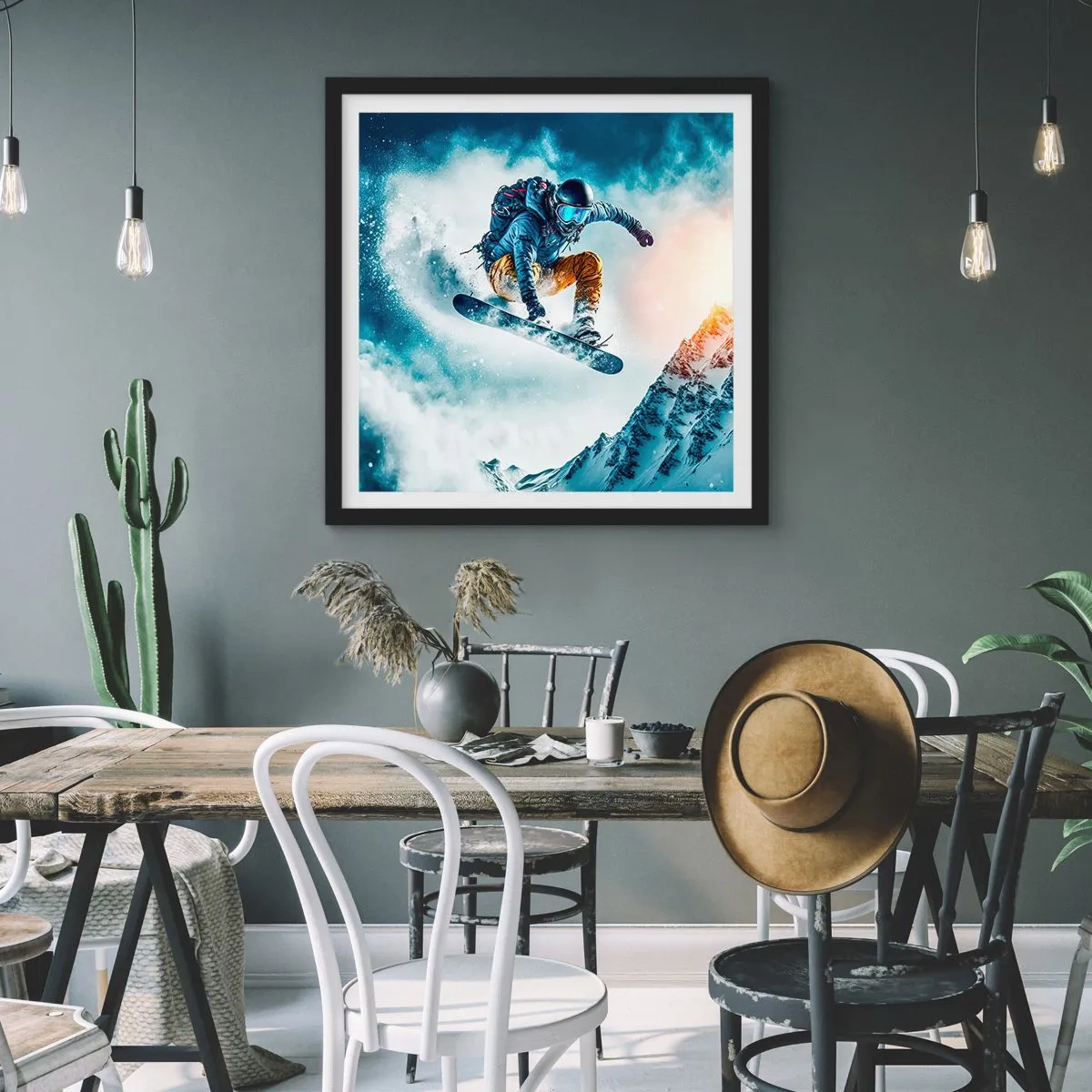 Poster in einem schwarzem Rahmen - Extreme Emotionen - 30x30 cm