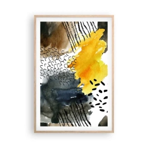 Poster in einem Rahmen aus heller Eiche - Ein Treffen der Elemente der Natur - 61x91 cm