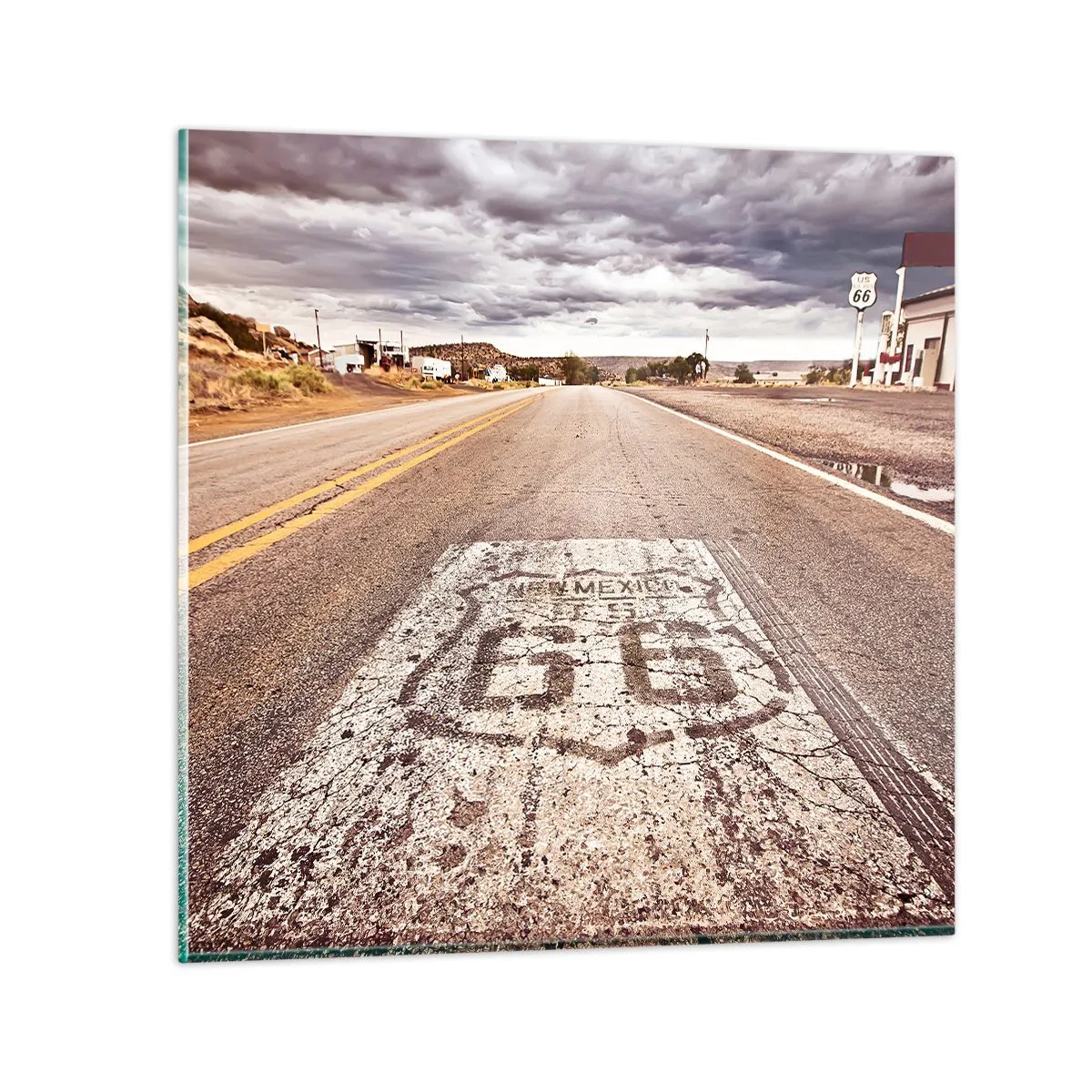 Glasbild - Bild auf glas - Mother Road - eine amerikanische Legende - 70x70 cm