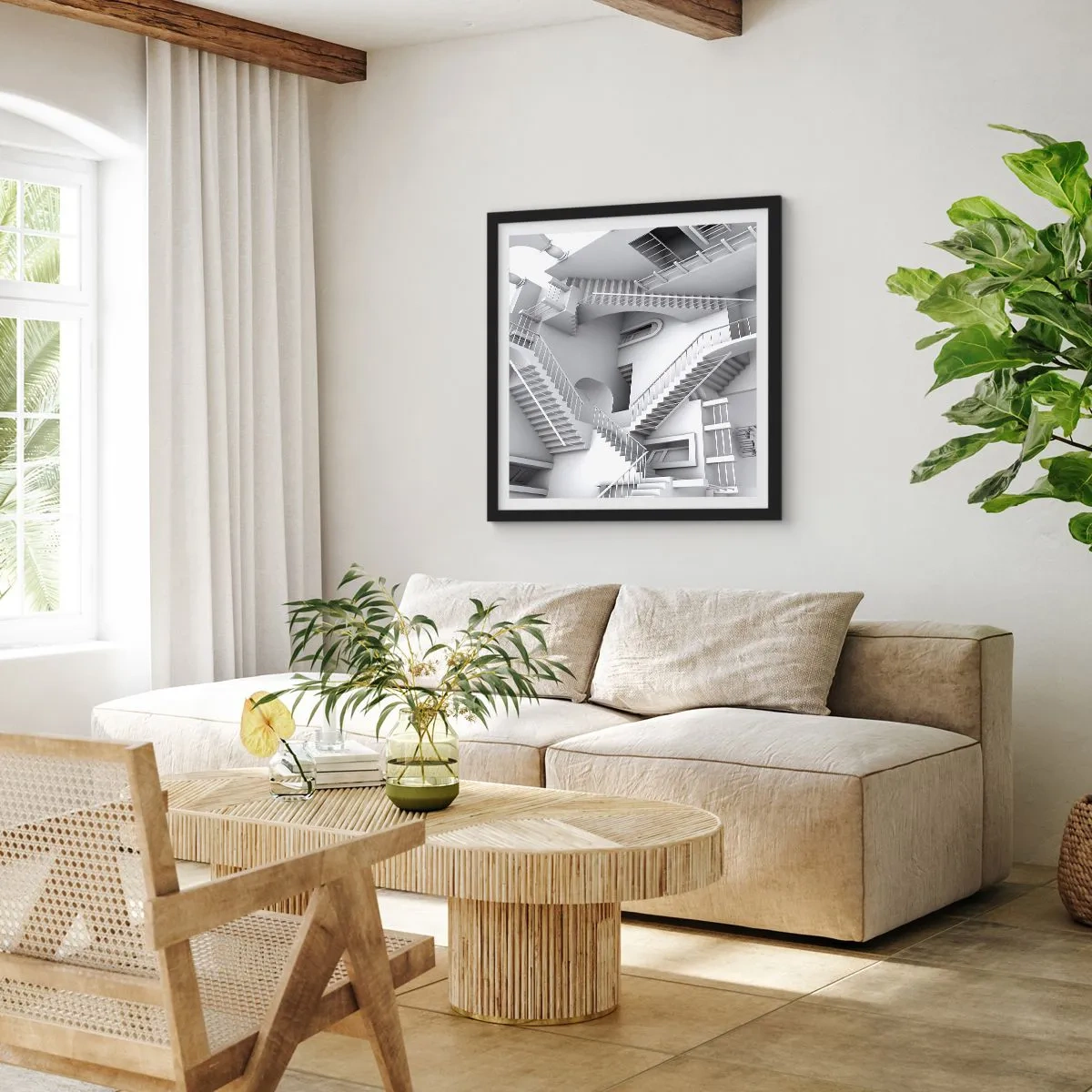 Poster in einem schwarzem Rahmen - Die Paradoxien des Weltraums - 50x50 cm