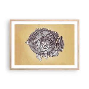 Poster in einem Rahmen aus heller Eiche - Aus dem Ozean der Ornamente - 70x50 cm