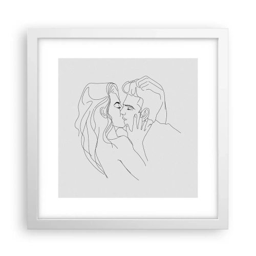 Poster in einem weißen Rahmen - Dieselbe Linie - 30x30 cm