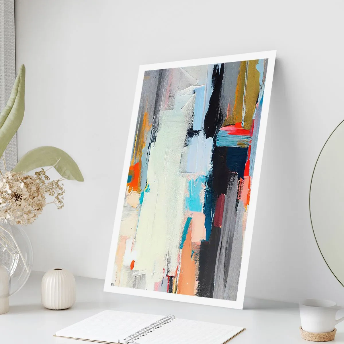 Poster - Abstrakte Farbkomposition im expressiven Stil - 50x70cm - Gibt es eine Methode? - Moderne Wanddekoration für Wohnzimmer und Schlafzimmer ARTTOR