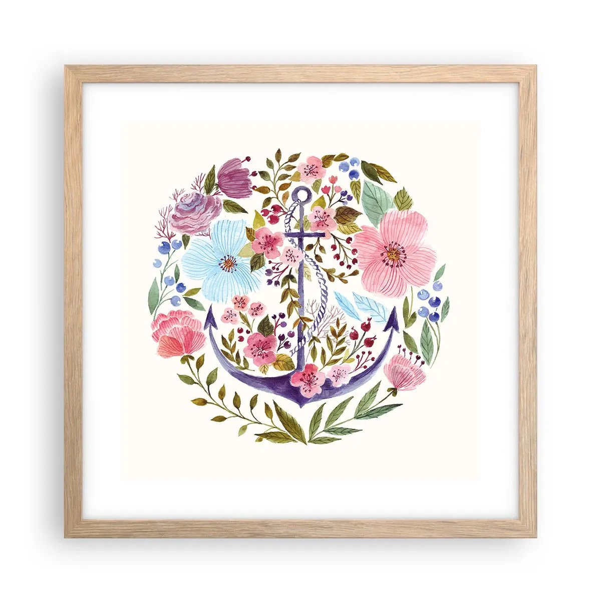 Poster in einem Rahmen aus heller Eiche - Guter Traum eines Seemanns - 40x40 cm