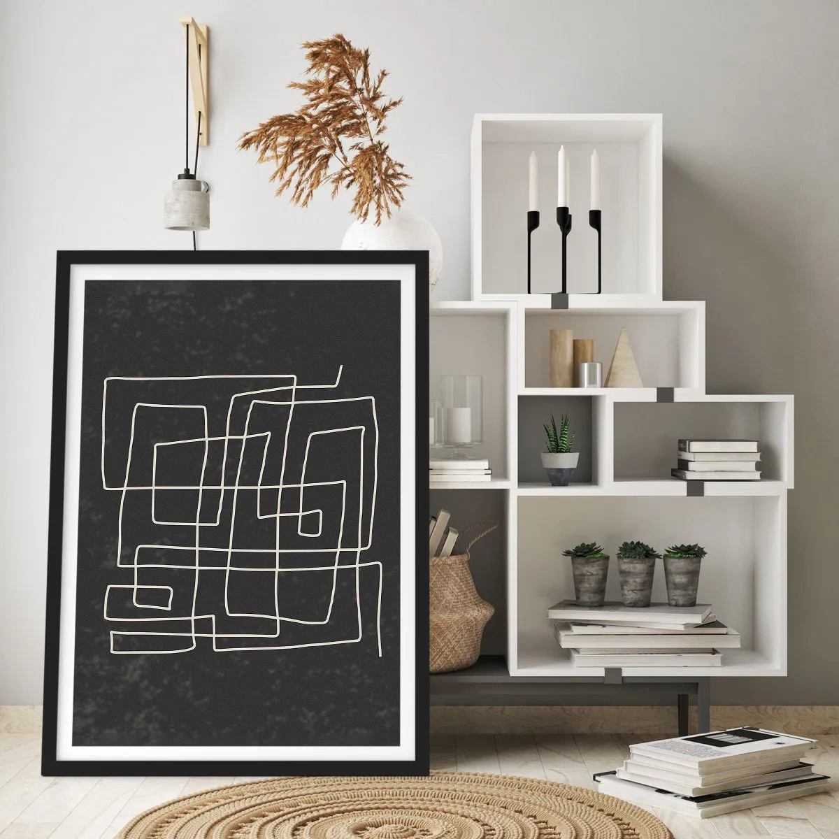 Poster in einem schwarzem Rahmen - Nicht so einfach - 70x100 cm