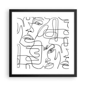 Poster in einem schwarzem Rahmen - In verworrenen Gefühlen - 40x40 cm