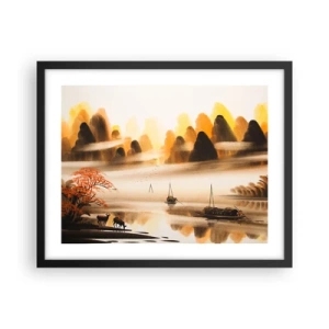 Poster in einem schwarzem Rahmen - Weiter als im Fernosten - 50x40 cm