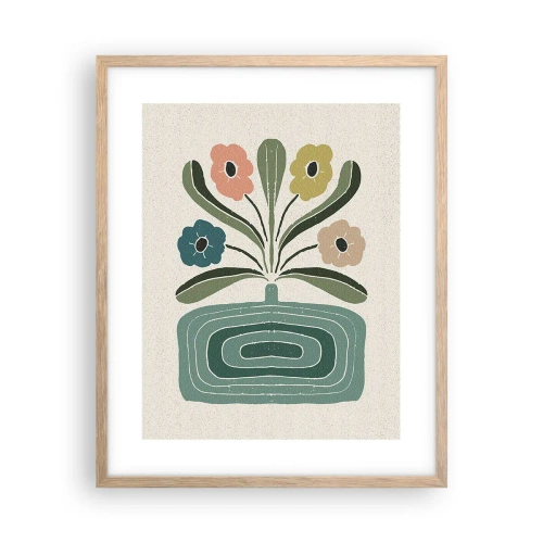 Poster in einem Rahmen aus heller Eiche - Symmetrischer Strauß - 40x50 cm