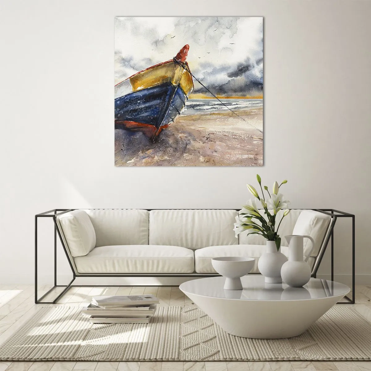 Glasbild - Bild auf glas - Erholung am Ufer - 30x30 cm