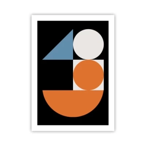 Poster - Modernes geometrisches Muster mit Kreisen, Dreiecken und Halbkreisen - 50x70cm - Bebilderte Anordnung - Moderne Wanddekoration für Wohnzimmer und Schlafzimmer ARTTOR