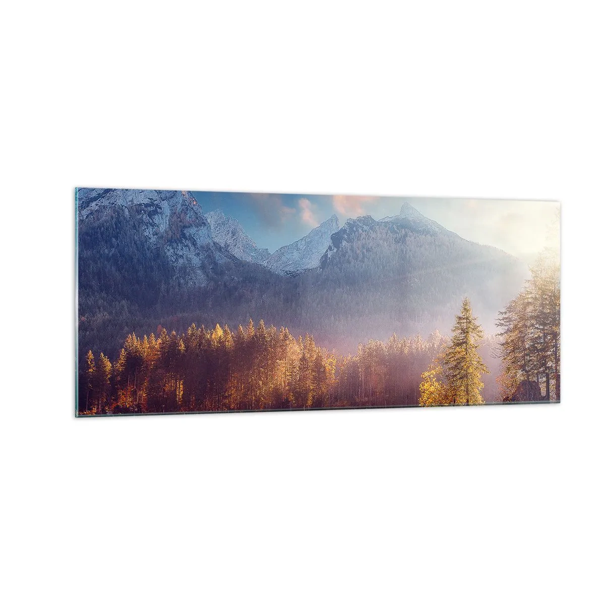 Glasbild - Bild auf glas - In den Bergen und Tälern - 100x40 cm