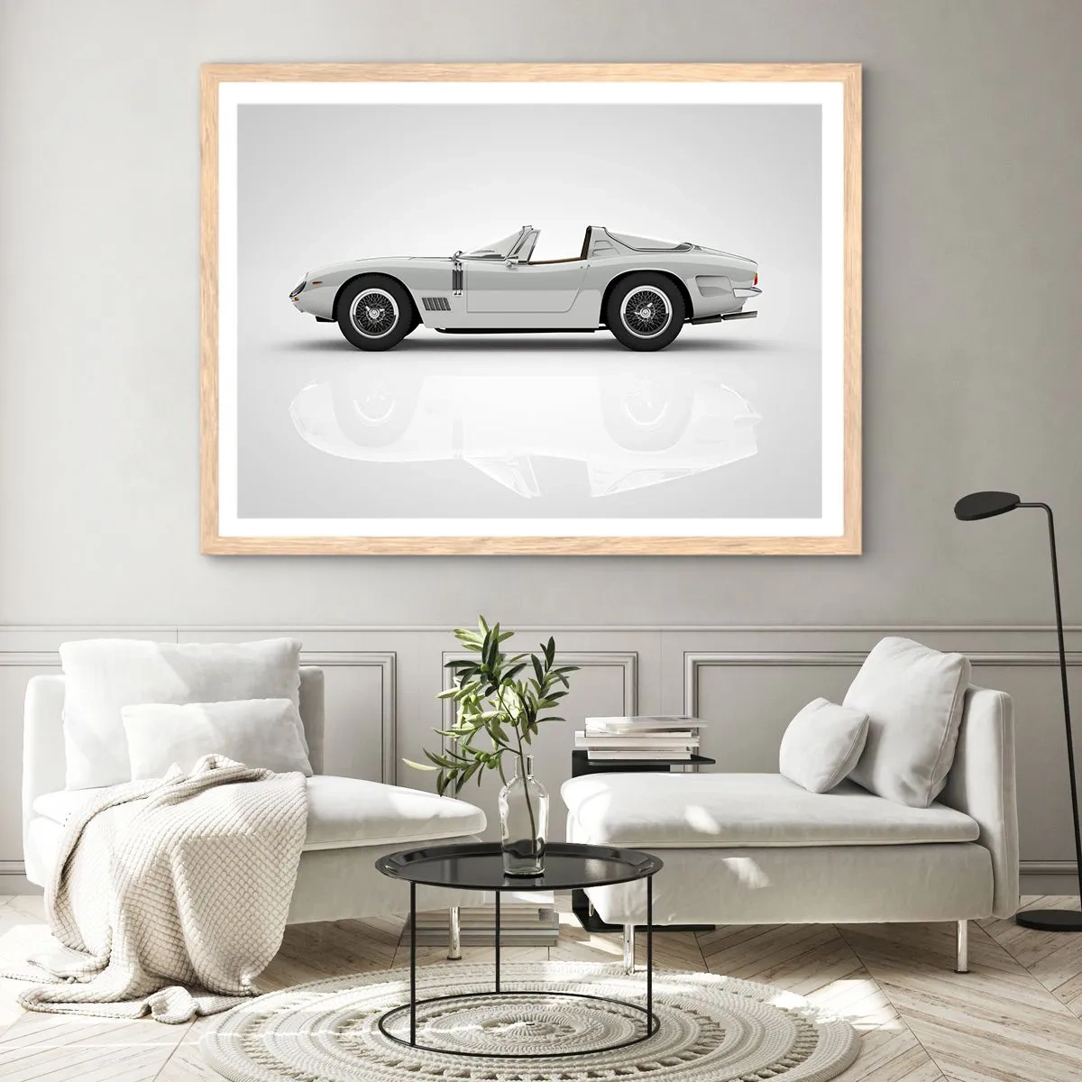 Poster in einem Rahmen aus heller Eiche - Spaß versprochen - 70x50 cm