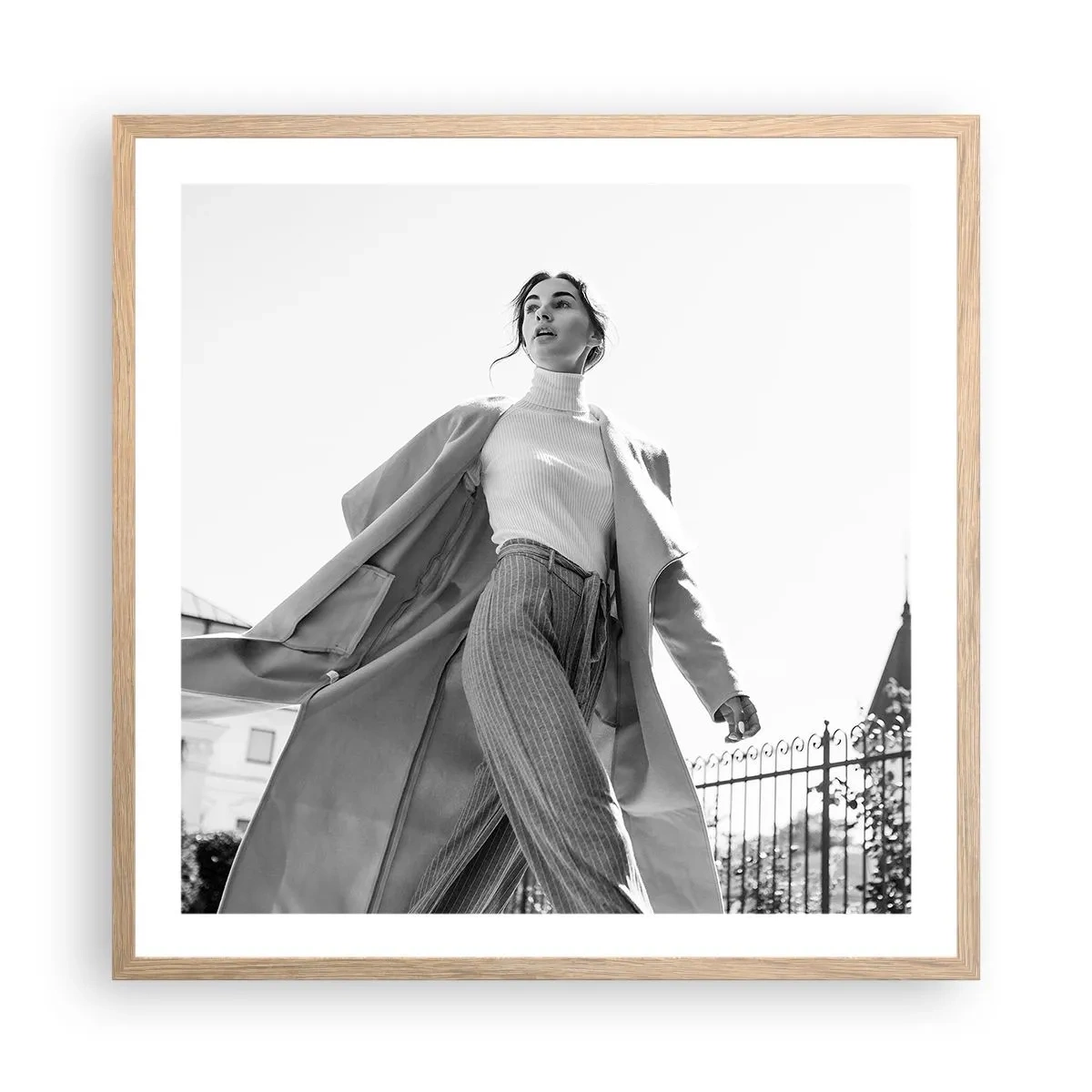 Poster in einem Rahmen aus heller Eiche - Gehst du mit mir? - 60x60 cm