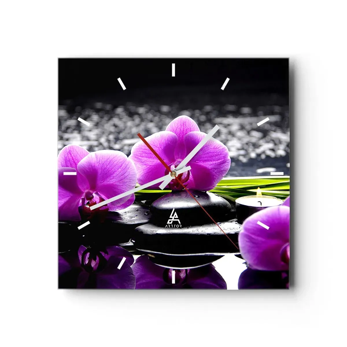 Wanduhr - Glasuhr - In Ruhe ertrinken - 40x40 cm