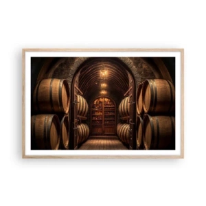 Poster in einem Rahmen aus heller Eiche - Stimmungsvoller Keller - 91x61 cm