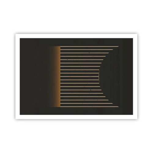 Poster - Geometrisches Muster mit Streifen auf dunklem Hintergrund - 100x70cm - Die Dunkelheit erkunden - Moderne Wanddekoration für Wohnzimmer und Schlafzimmer ARTTOR