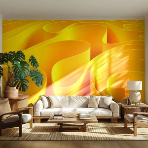 Selbstklebende Fototapete Deluxe Sticker - Wie Sonnenwellen - 3D, Modern, Linien - 500x350 cm