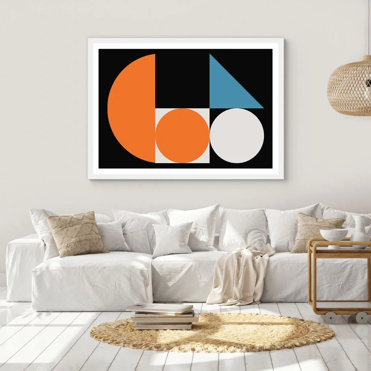 Poster in einem weißen Rahmen - Bebilderte Anordnung - 91x61 cm