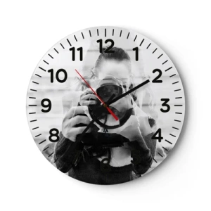 Wanduhr - Glasuhr - Schöpfer und Material - 40x40 cm