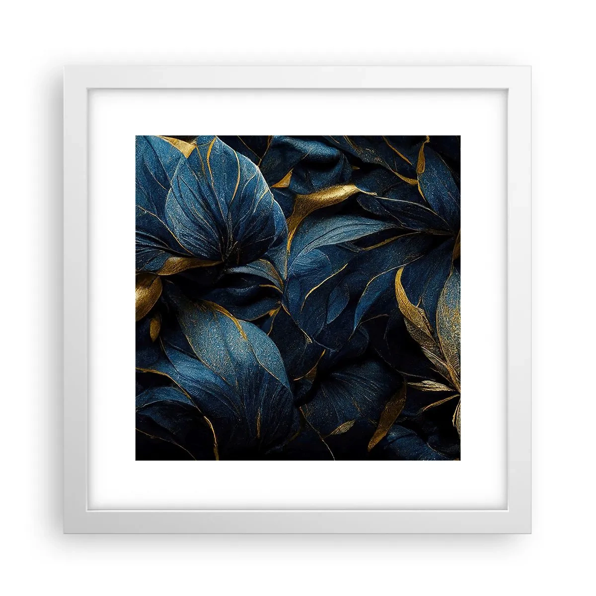 Poster in einem weißen Rahmen - Mit Gold gefüttert - 30x30 cm