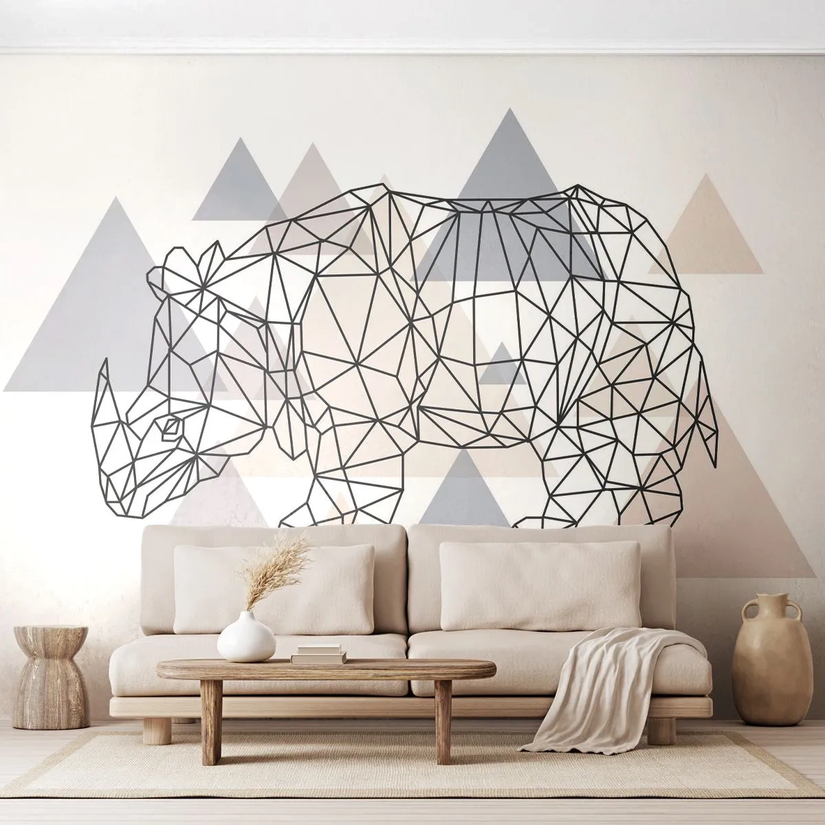 Fototapete Standard Eco - Struktur der Stärke - Abstraktion, Grafik, Nashorn - 200x140 cm