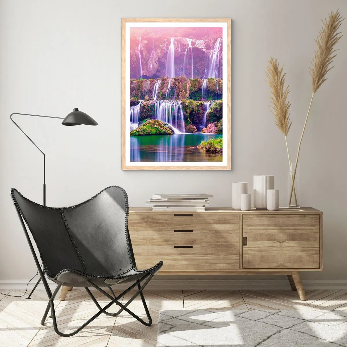 Poster in einem Rahmen aus heller Eiche - Treppe zum Himmel - 61x91 cm