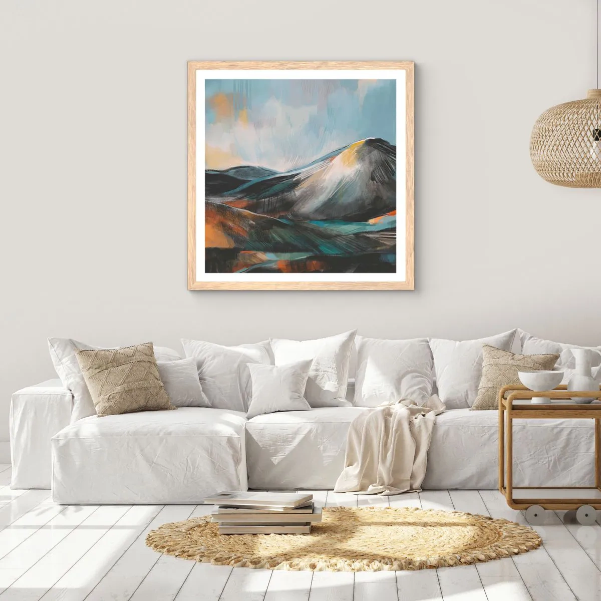 Poster in einem Rahmen aus heller Eiche - Roh und schön - 40x40 cm