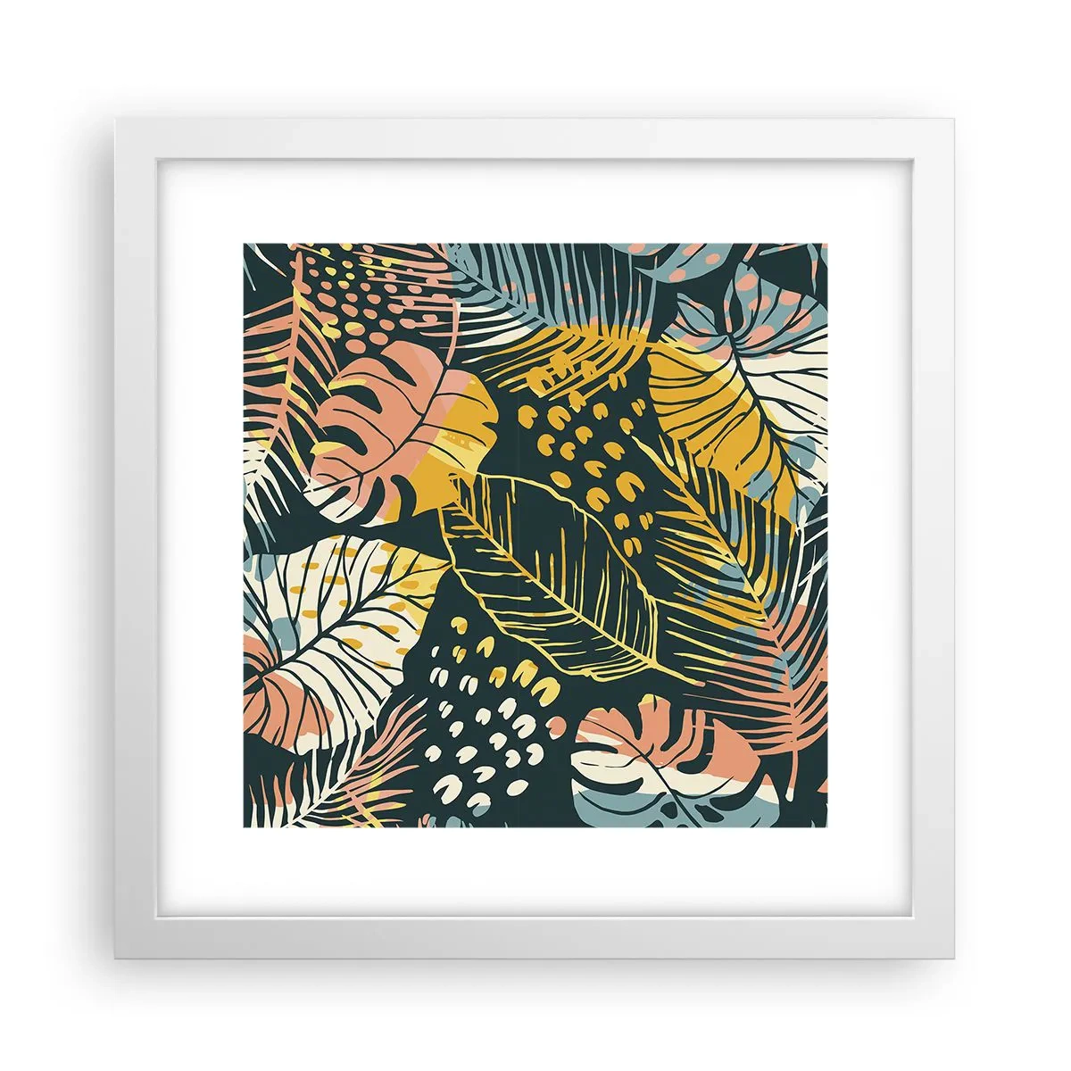 Poster in einem weißen Rahmen - Grüne Fantasie - 30x30 cm