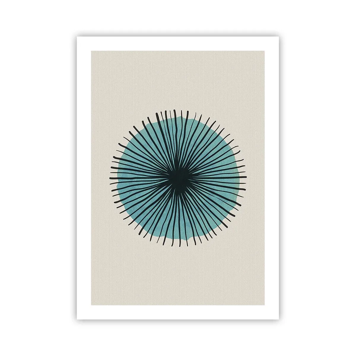 Poster - Geometrisches Muster in Form eines radialen Kreises - 50x70cm - Strahlend im Blau - Moderne Wanddekoration für Wohnzimmer und Schlafzimmer ARTTOR