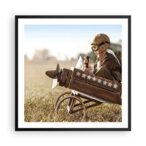 Poster in einem schwarzem Rahmen - Start in Richtung eines Traums - 60x60 cm