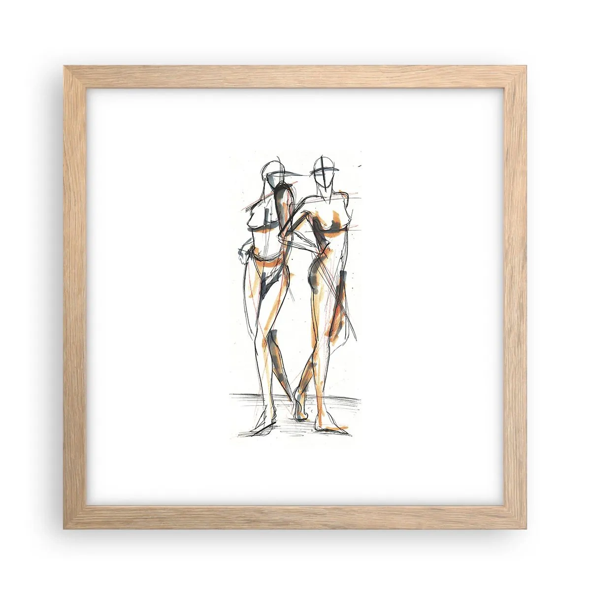 Poster in einem Rahmen aus heller Eiche - Studie der Gnade - 30x30 cm