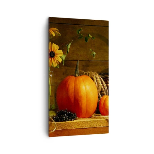 Bild auf Leinwand - Leinwandbild - Eine rustikale Komposition - Geschenke des Herbstes - 45x80 cm
