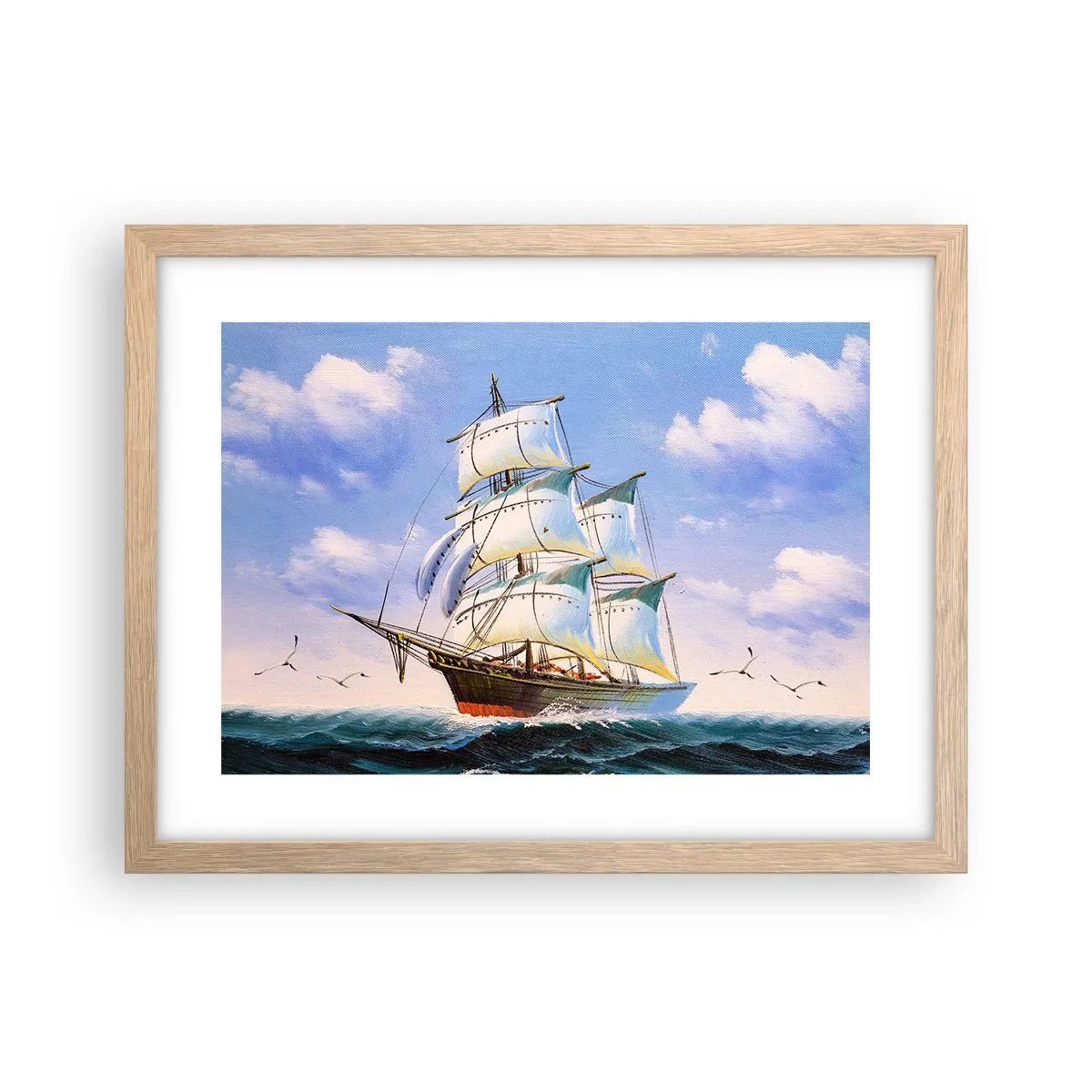 Poster in einem Rahmen aus heller Eiche - Mit Stolz mit dem Wind - 40x30 cm