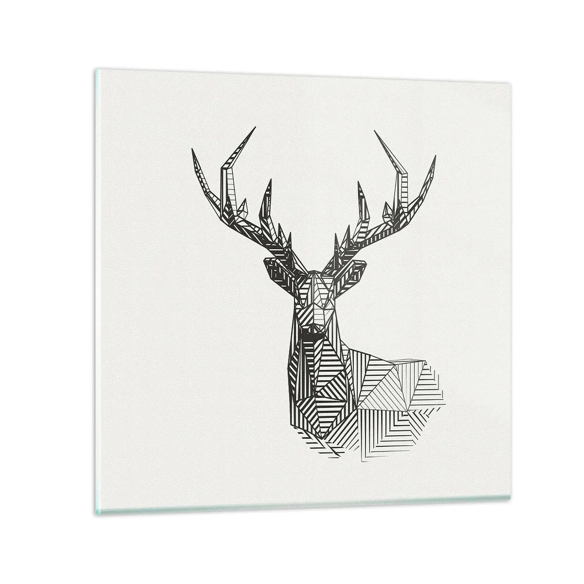 Glasbild - Bild auf glas - Ein Hirsch im kubistischen Stil - 30x30 cm