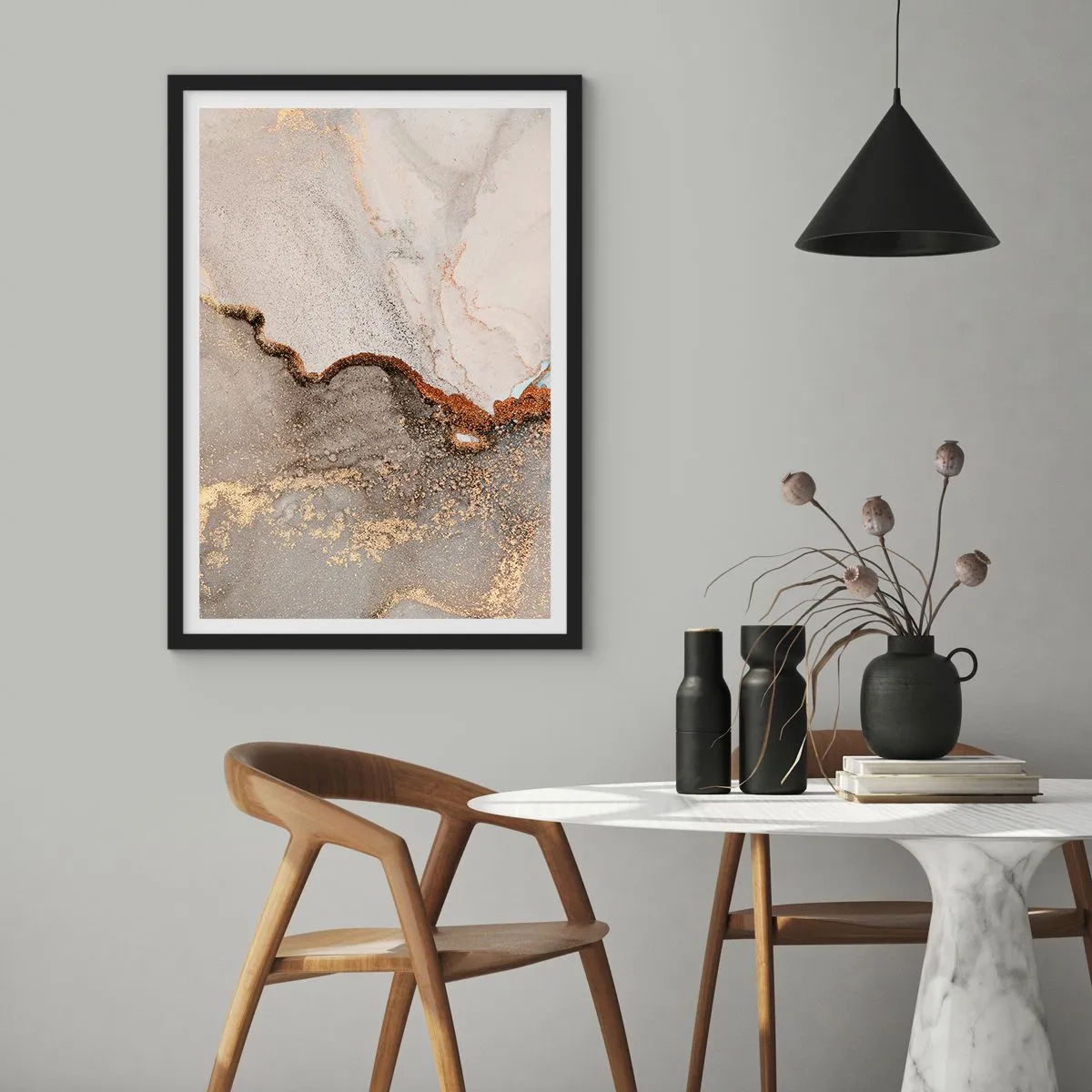 Poster in einem schwarzem Rahmen - An der Grenze der Farben - 30x40 cm