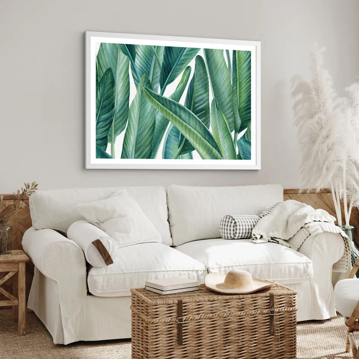 Poster in einem weißen Rahmen - An und für sich Grün - 70x50 cm