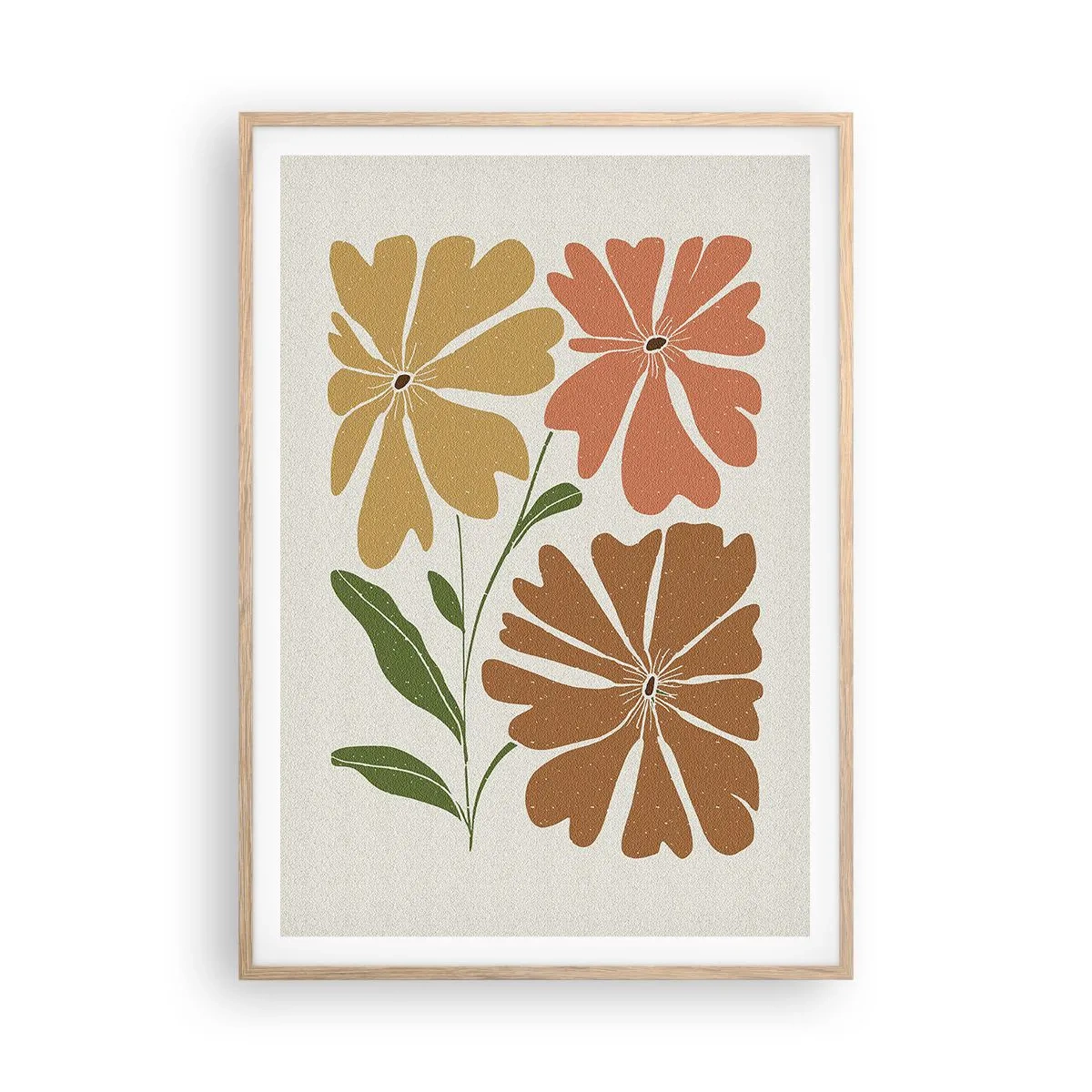 Poster in einem Rahmen aus heller Eiche - Natur und Geometrie - 70x100 cm