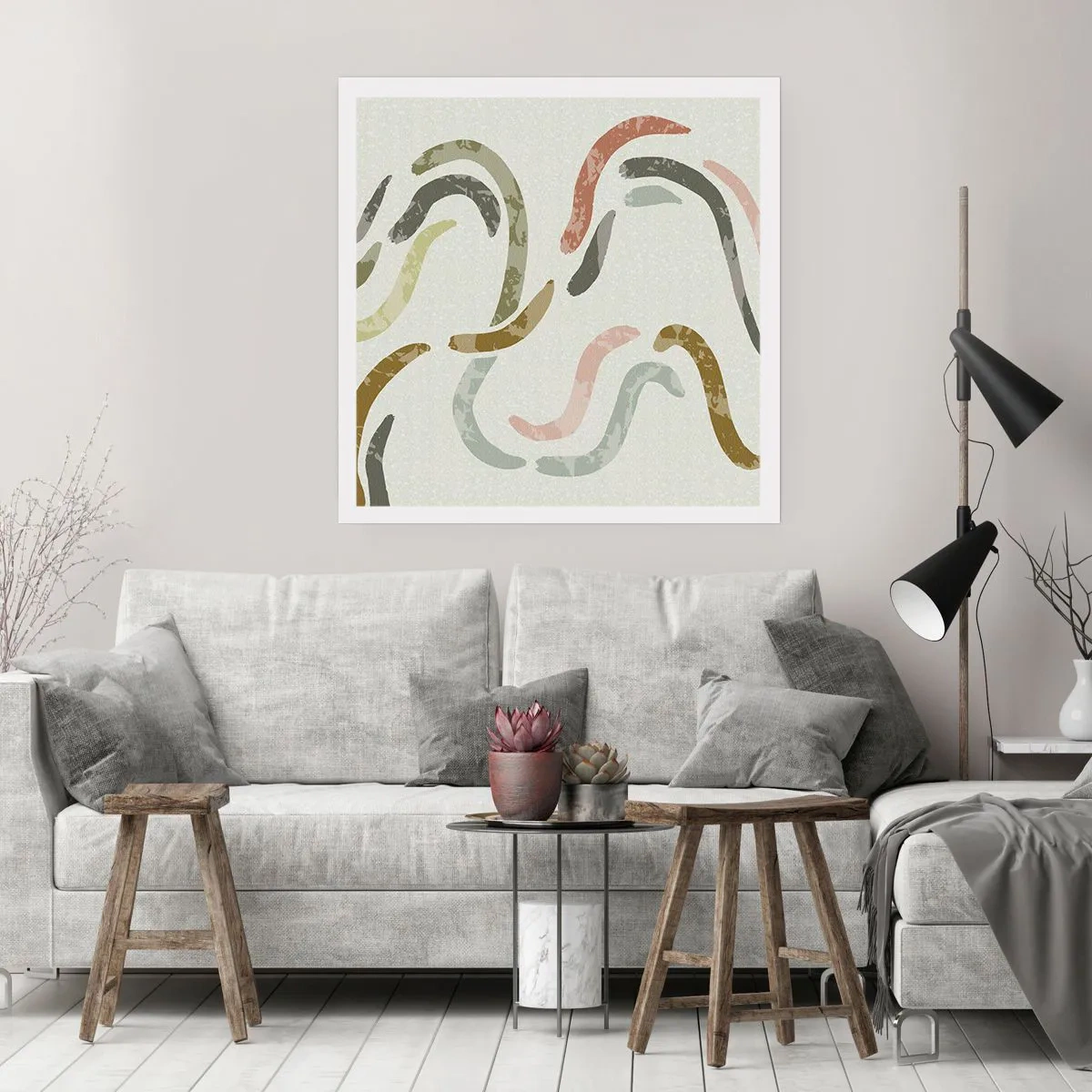Poster - Fröhlicher Tanz der Abstraktion - 60x60 cm