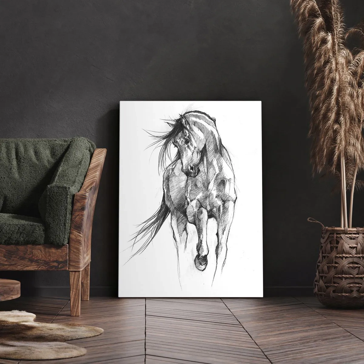 Bild auf Leinwand - Leinwandbild - Im anmutigen Trab - 65x120 cm