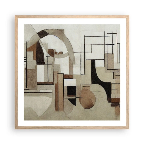 Poster in einem Rahmen aus heller Eiche - Stadtbild 2.0 - 60x60 cm