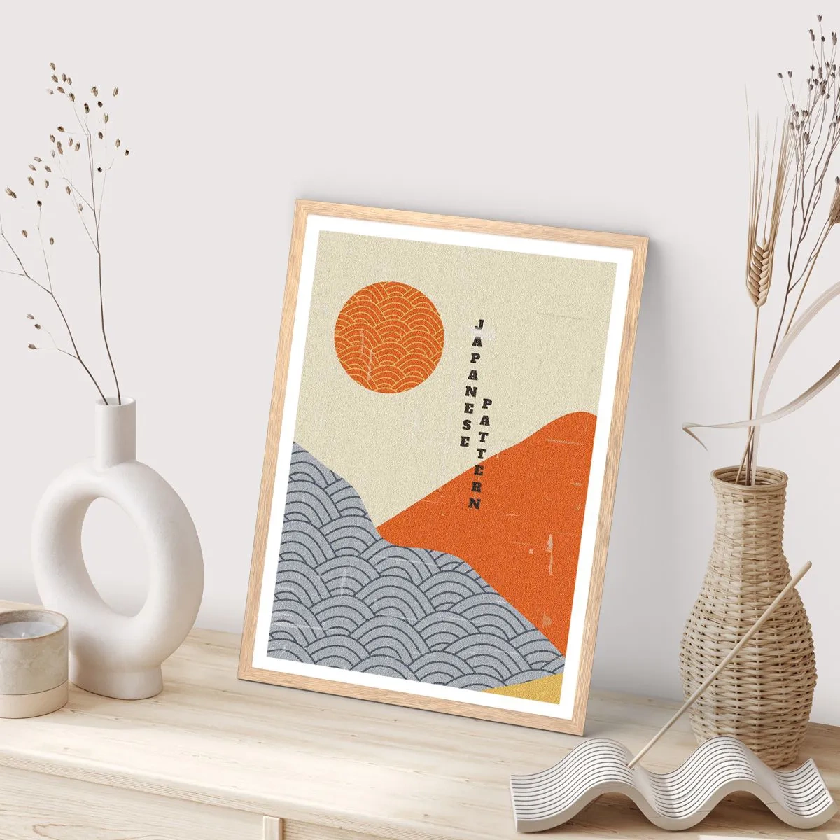 Poster in einem Rahmen aus heller Eiche - Im japanischen Geist - 70x100 cm