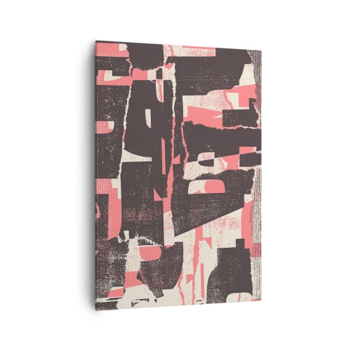Bild auf Leinwand - Leinwandbild - Eine abstrakte Komposition in Rosa- und Brauntönen. - 70x100cm - All dieser Lärm - Moderne Wanddekoration für Wohnzimmer und Schlafzimmer ARTTOR