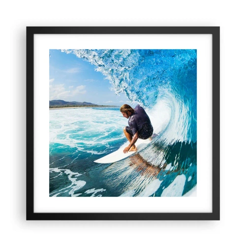 Poster in einem schwarzem Rahmen - Tanzen mit den Wellen - 40x40 cm