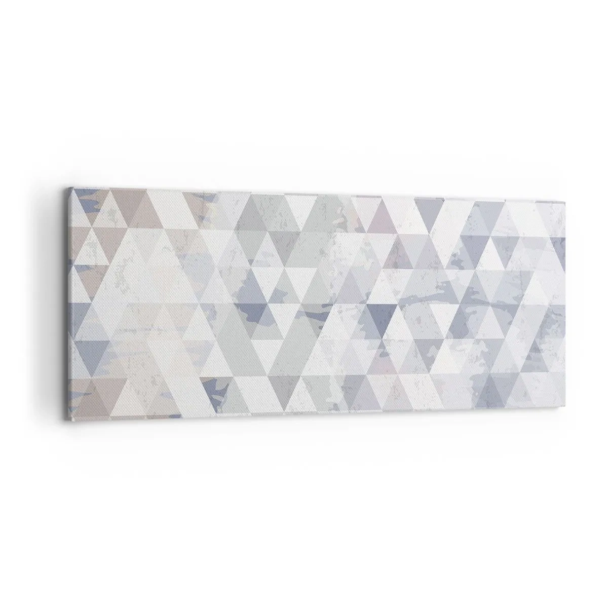 Bild auf Leinwand - Leinwandbild - Geometrisches Dreiecksmuster in Pastelltönen - 120x50cm - Im Rhythmus auf drei - Moderne Wanddekoration für Wohnzimmer und Schlafzimmer ARTTOR