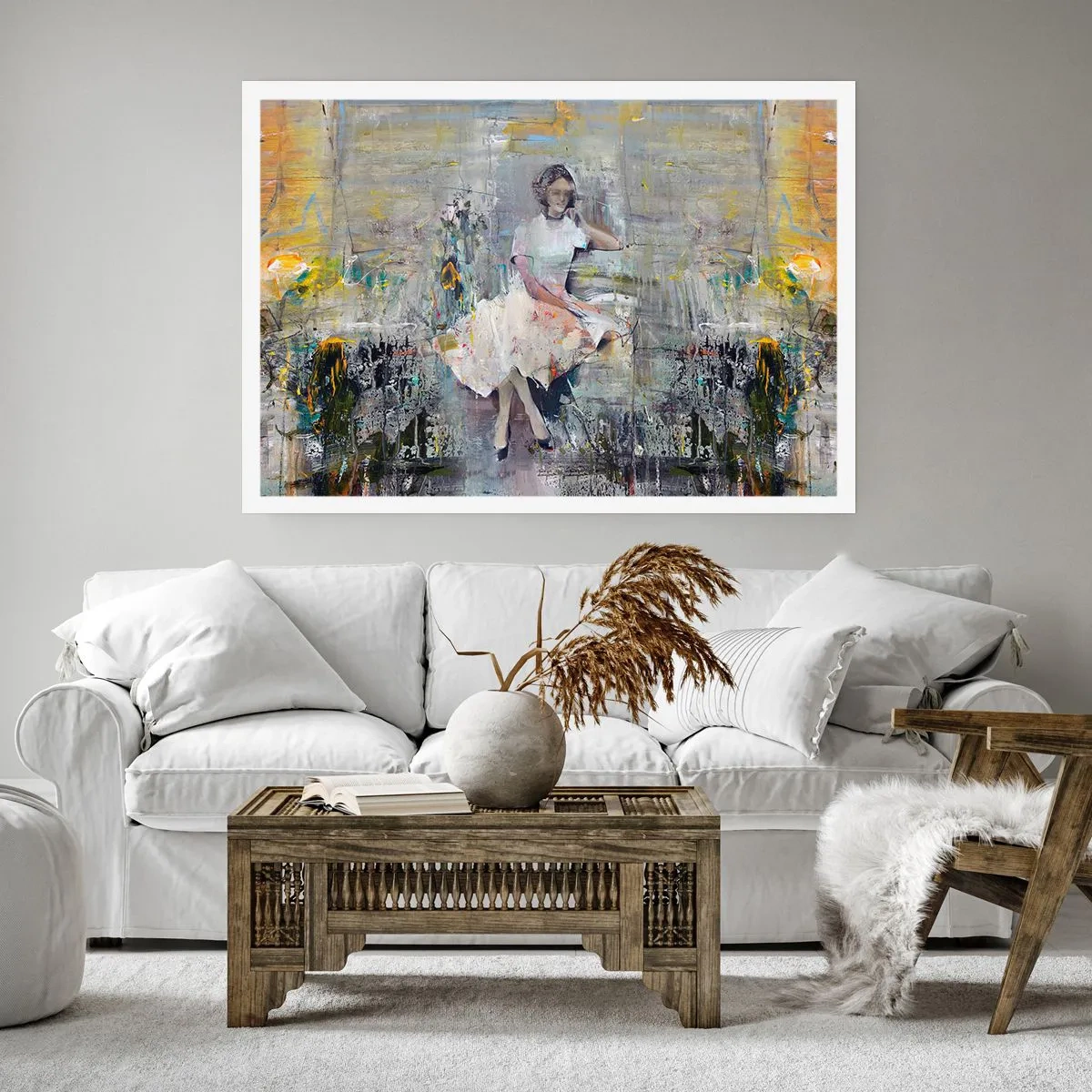 Poster - Künstlerisches Porträt einer Frau in Pastellfarben - 100x70cm - Klassisch und modern - Moderne Wanddekoration für Wohnzimmer und Schlafzimmer ARTTOR
